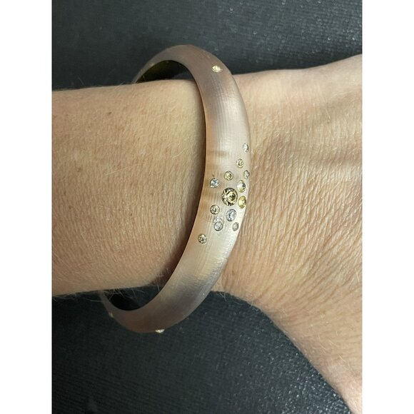 ALEXIS BITTAR Crystal Rhinestone Lucite Skinny Tapered Bangle Bracelet - Picture 9 of 16